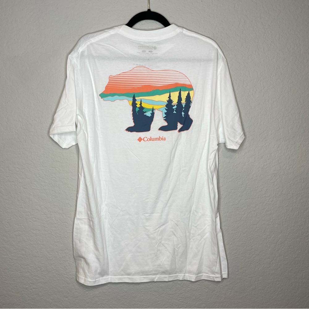 Columbia Crew Neck Short Sleeve Graphic T-Shirt Size Large - Picture 4 of 10